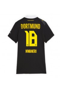 Borussia Dortmund Ethan Nwaneri #18 Jalkapallovaatteet Naisten Vieraspaita 2026-27 Lyhythihainen